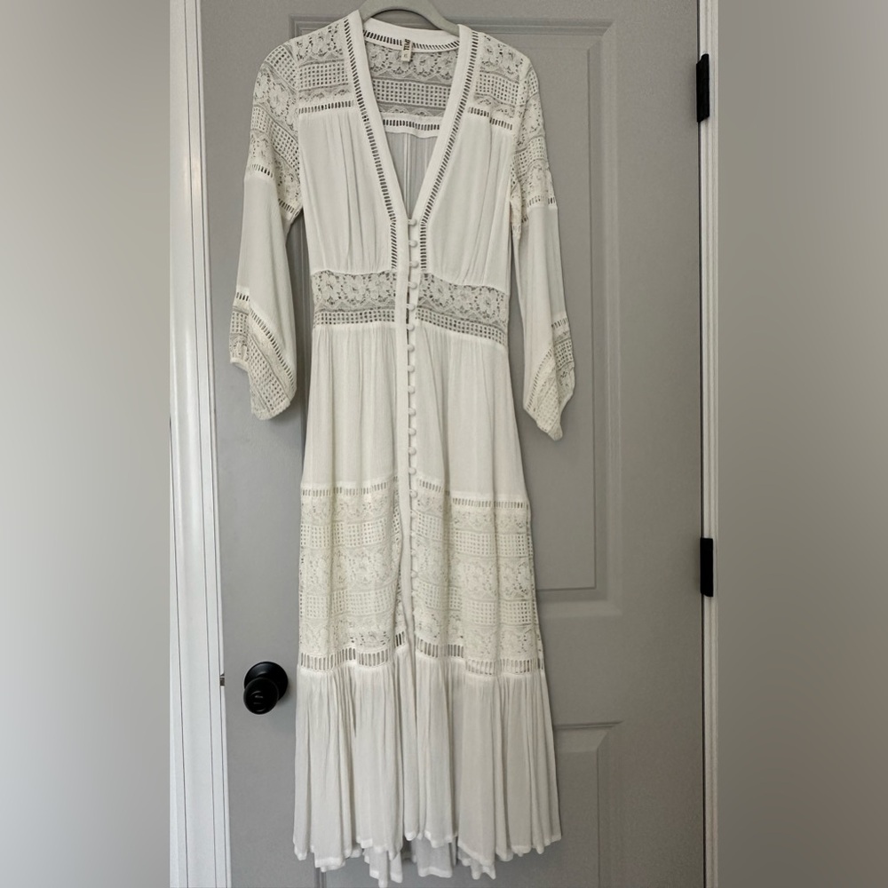 NEW never worn off white Spell Designs midi/maxi lace dress!
